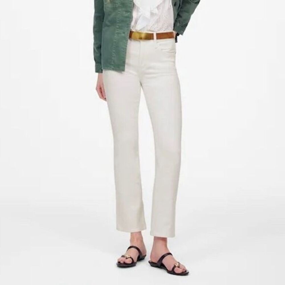 NWT Madewell Women's‎ Mid-Rise Kick Out Crop Jeans Pure White Size 25